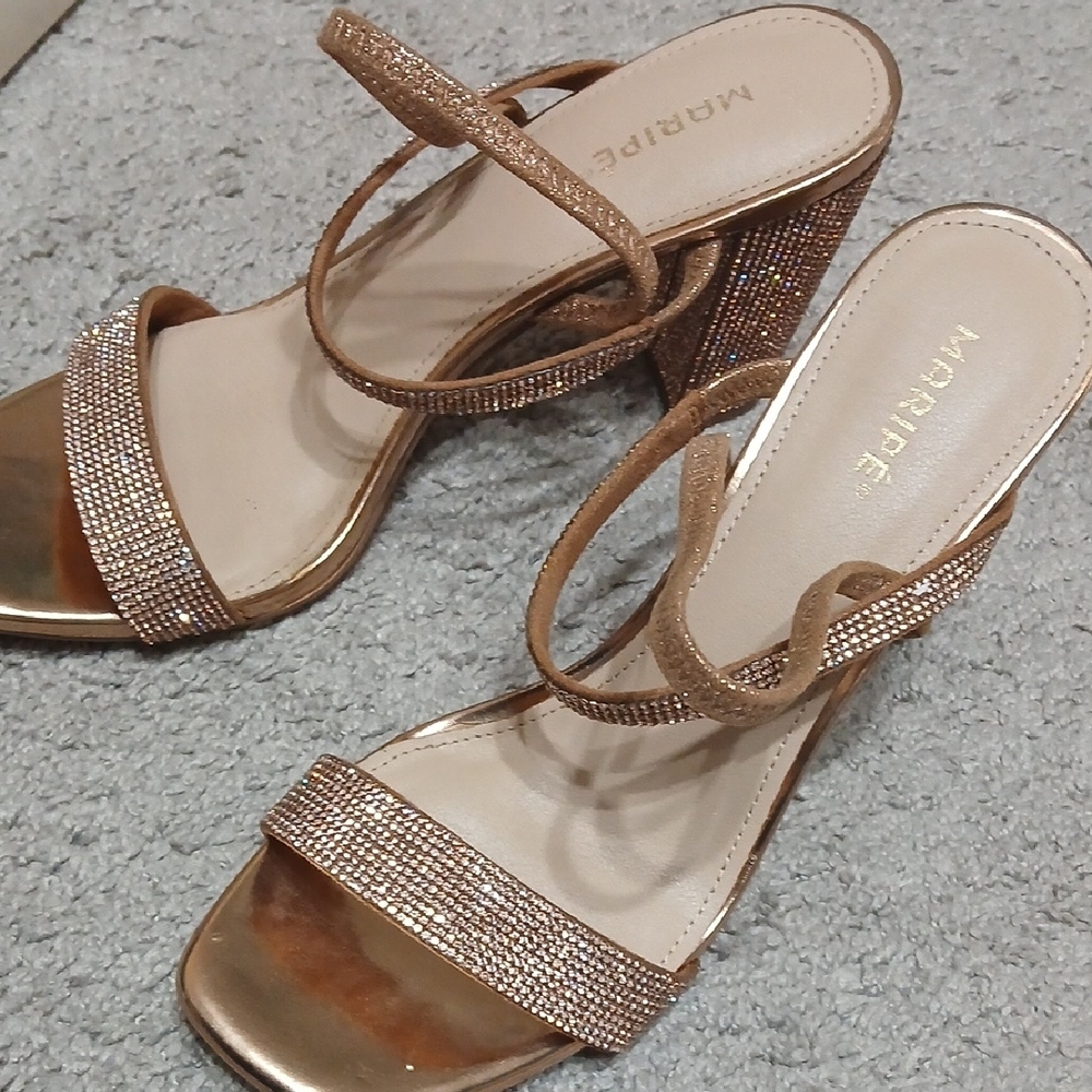 Maripé Rose Gold Heels - Picture 3 of 5